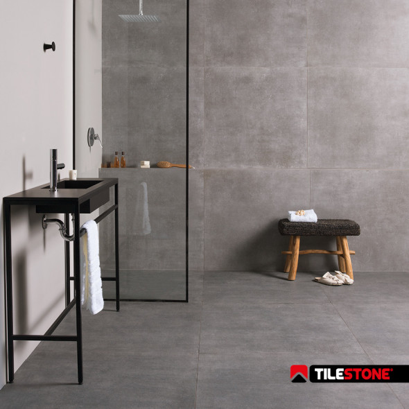 carrelages imitation pierre bleue, carrelage sol, look de la pierre bleue, gris medium, Impermo, moderne & minimaliste
